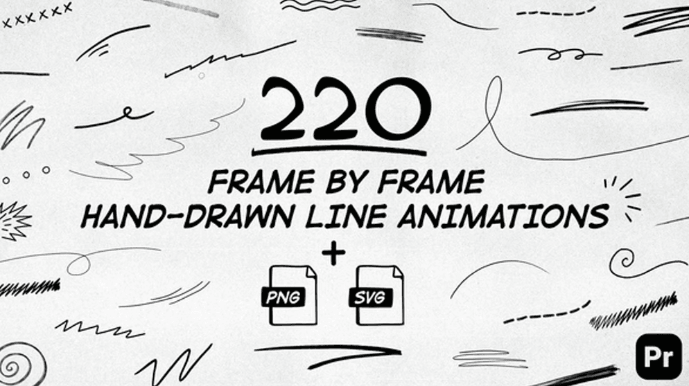 220 Animated Lines | Free Download for Premiere Pro