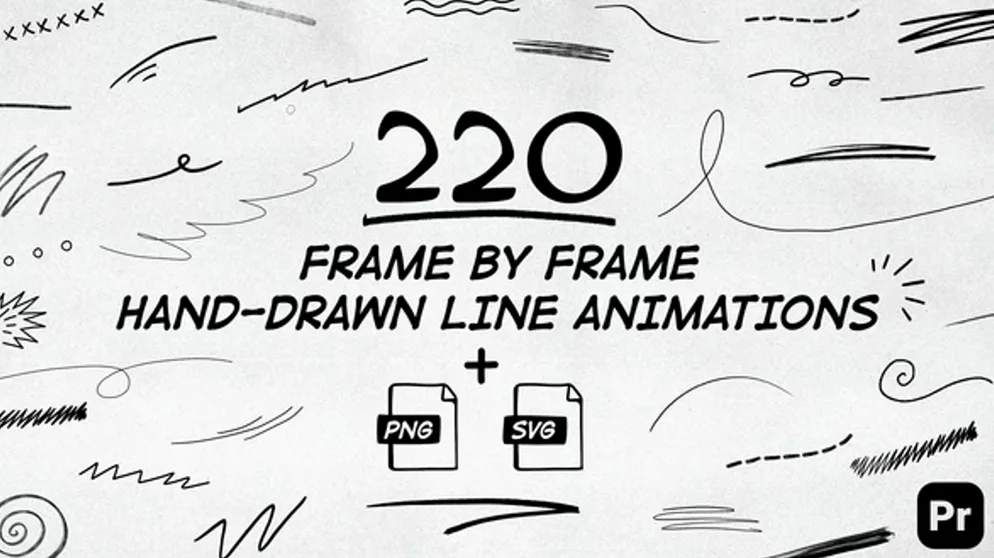 220 Frame By Frame Animated Lines
