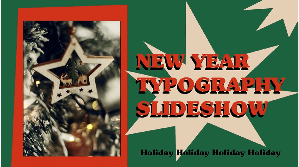 New Year Typography Slideshow | Free Templates for Davinci Resolve