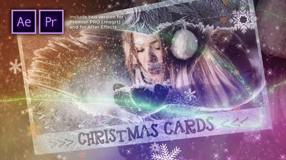 Free Christmas Cards Photo Opener | Free Template for Premiere Pro -