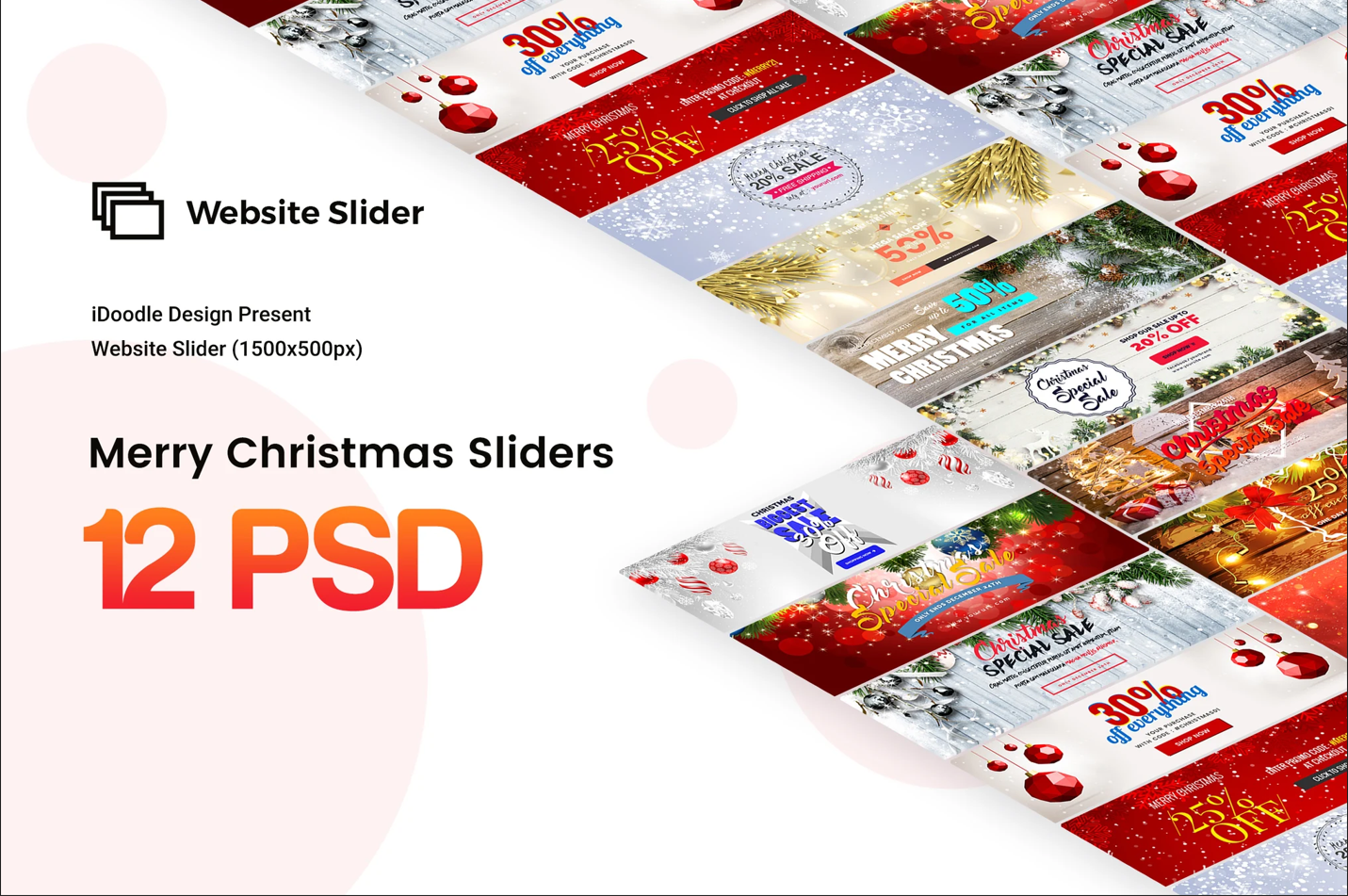 Merry Christmas Sliders Website - 12PSD