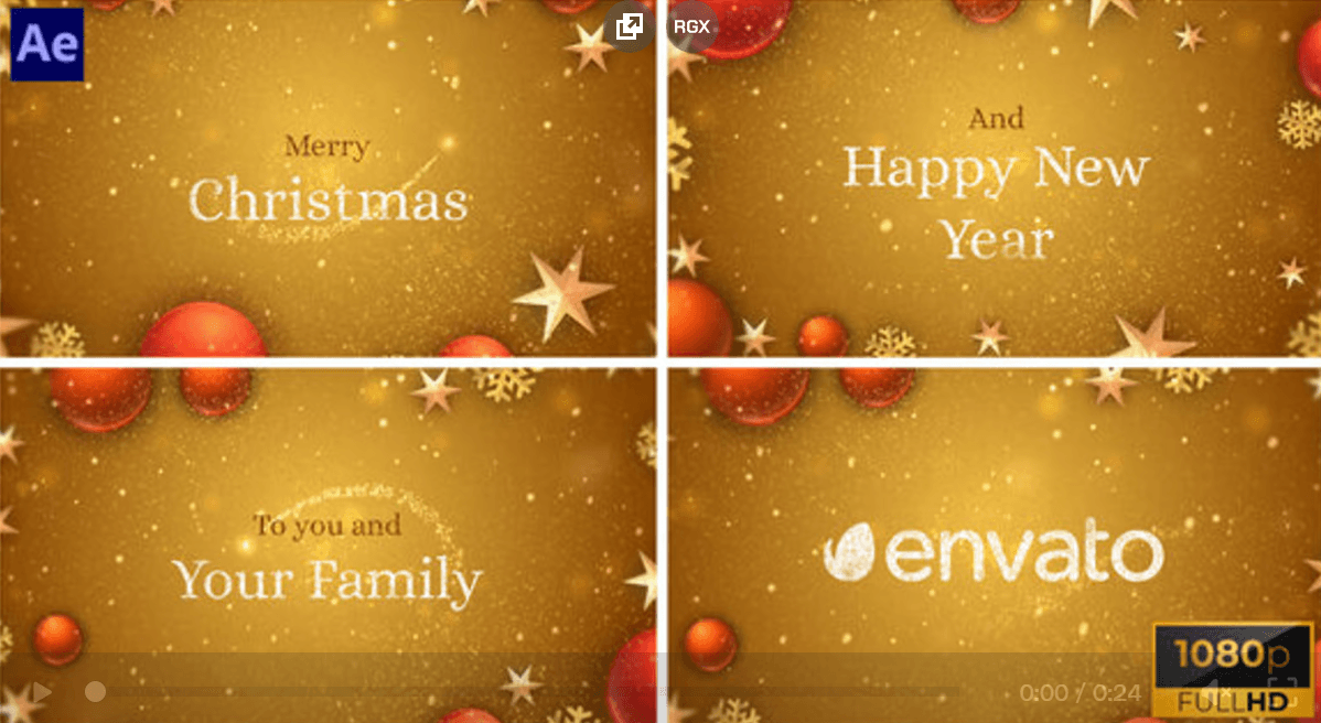 Christmas & New Year Wishes Titles, Greetings | Free Template for After Effects