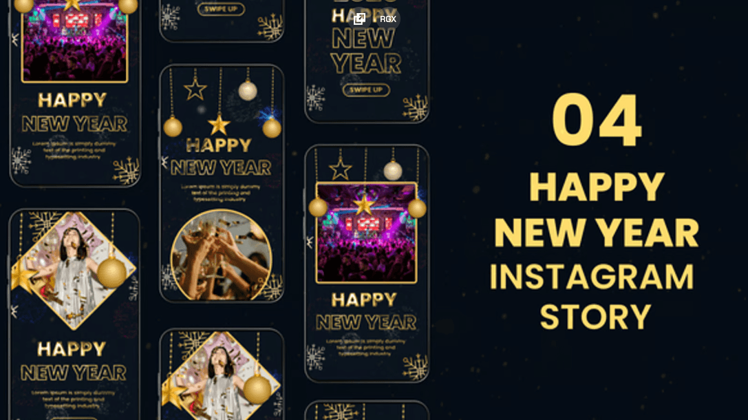 New Year Instagram Stories | Free Template for After Effects