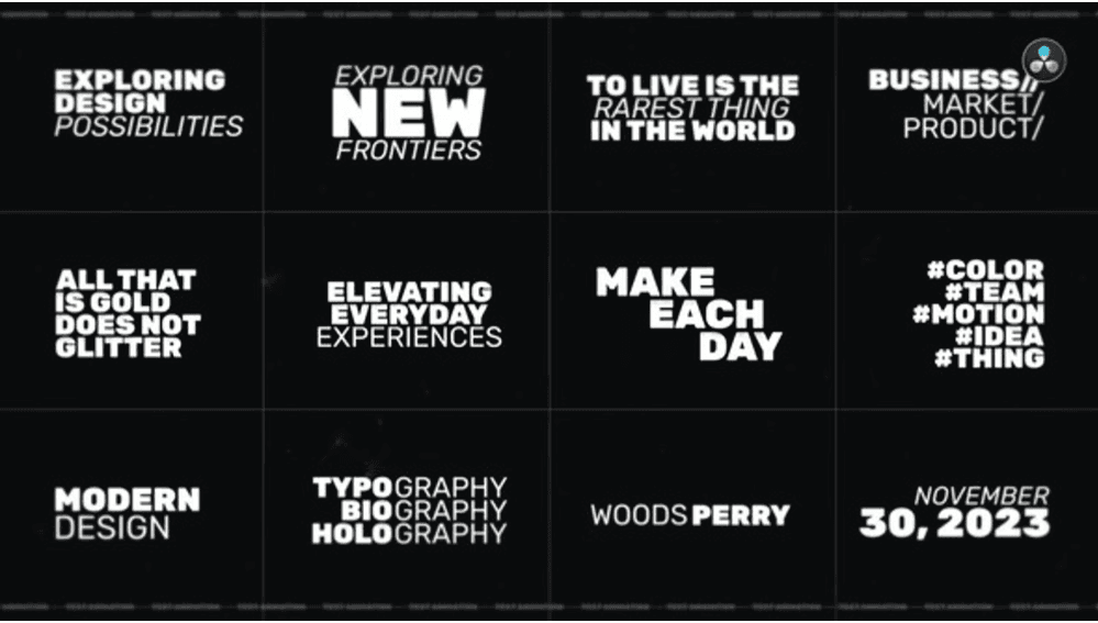 Text Animation | Free Templates for Davinci Resolve