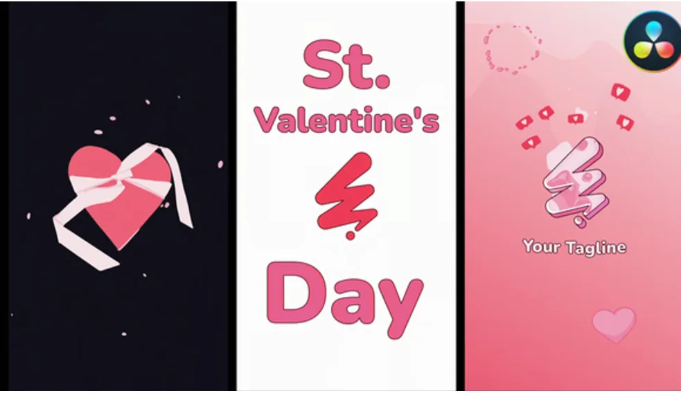 Valentine’s Day Vertical Logo| Free for Davinci Resolve