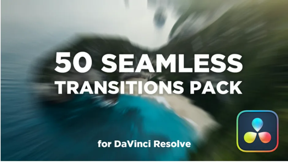 50 seamless transitions pack | Free templates for Davinci Resolve