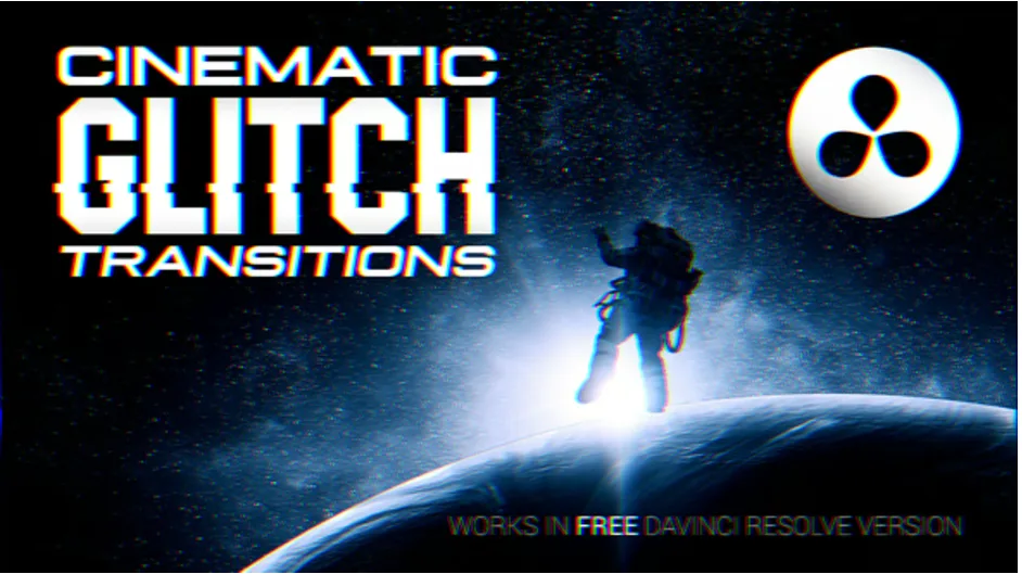 Cinematic Glitch Transitions Pack | Free templates for Davinci Resolve