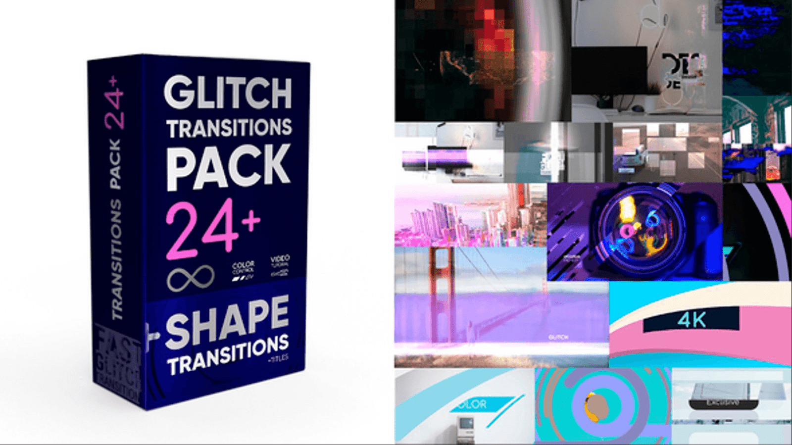 4K Glitch Transitions Pack |Free Pack for Premiere Pro –