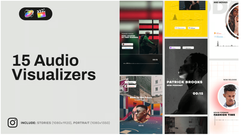 Instagram Audio Visualizers Stories and Posts  | Free templates for Final cut Pro